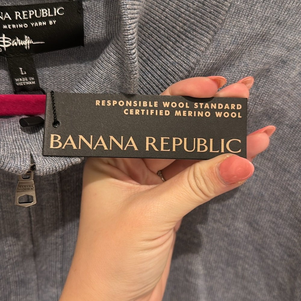 Banana Republic Gray Zip Up Sweater - Picture 3 of 5